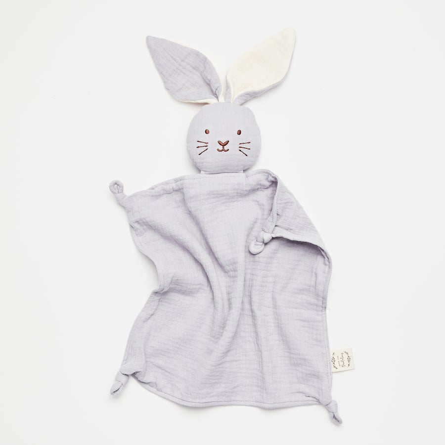 Organic Muslin Bunny Lovey - Frost - Little Reef and Friends