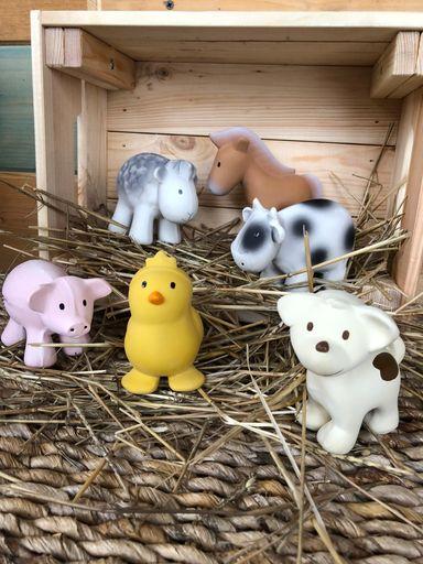 My First Farm Animals Bath Toy & Rattle - Pig - Little Reef and Friends
