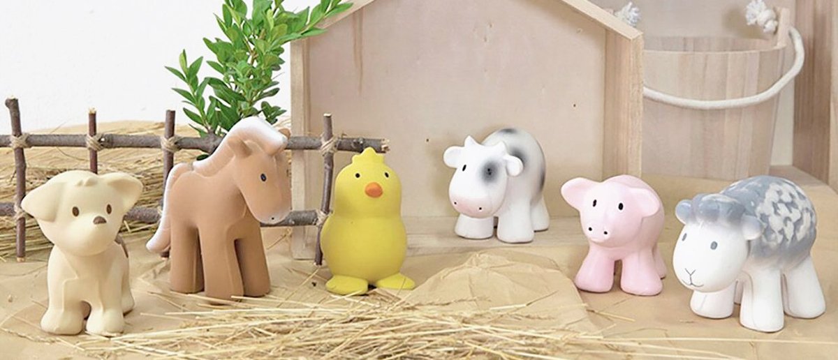 My First Farm Animals Bath Toy & Rattle - Pig - Little Reef and Friends