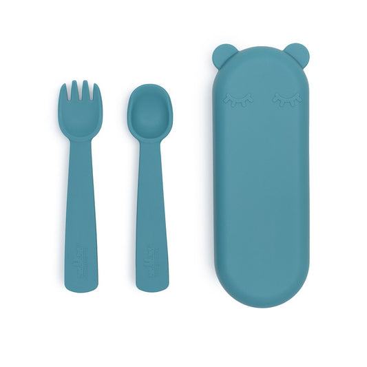 Feedie Fork & Spoon Set with Case - Blue Dusk - Little Reef and Friends