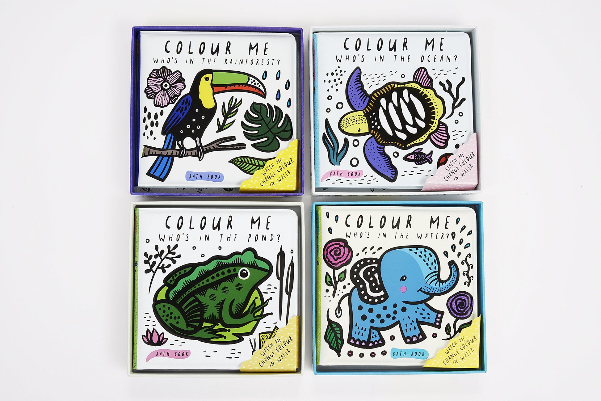 Who's in the Rainforest? Colour Me Bath Book - Little Reef and Friends