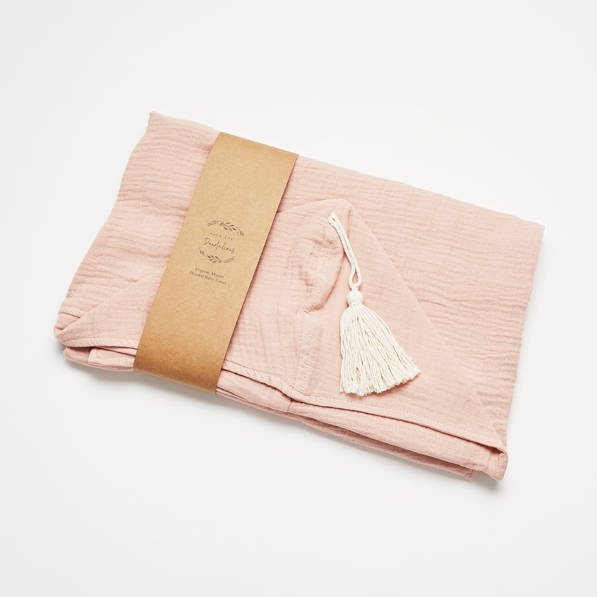Organic Hooded Baby & Toddler Towel - Blush - Little Reef and Friends