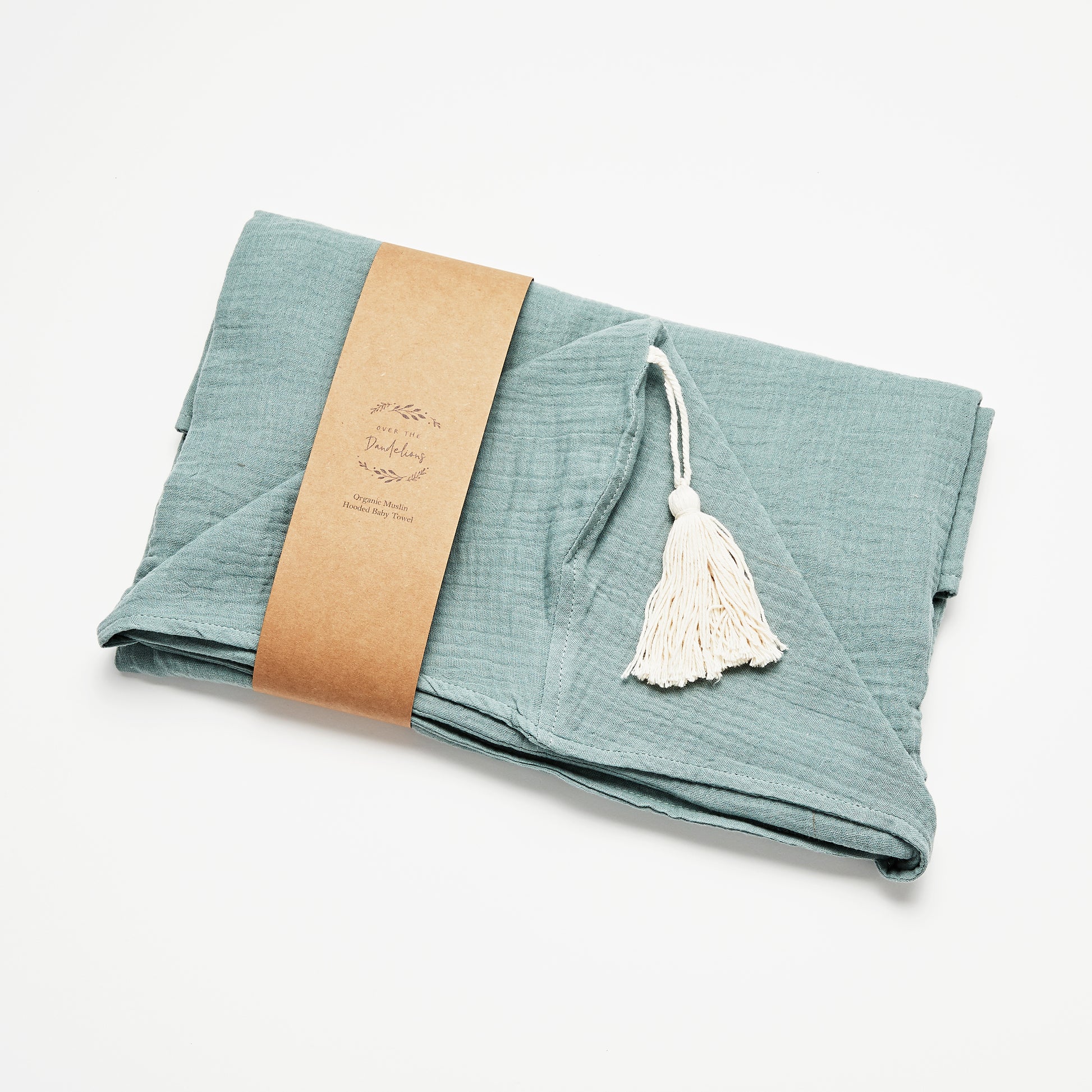 Organic Hooded Baby & Toddler Towel  - Sage - Little Reef and Friends