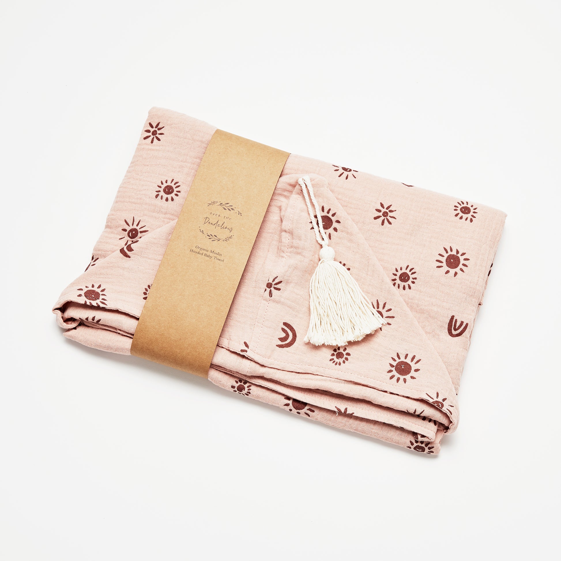 Organic Hooded Baby & Toddler Towel - Sunny Blush/Plum - Little Reef and Friends