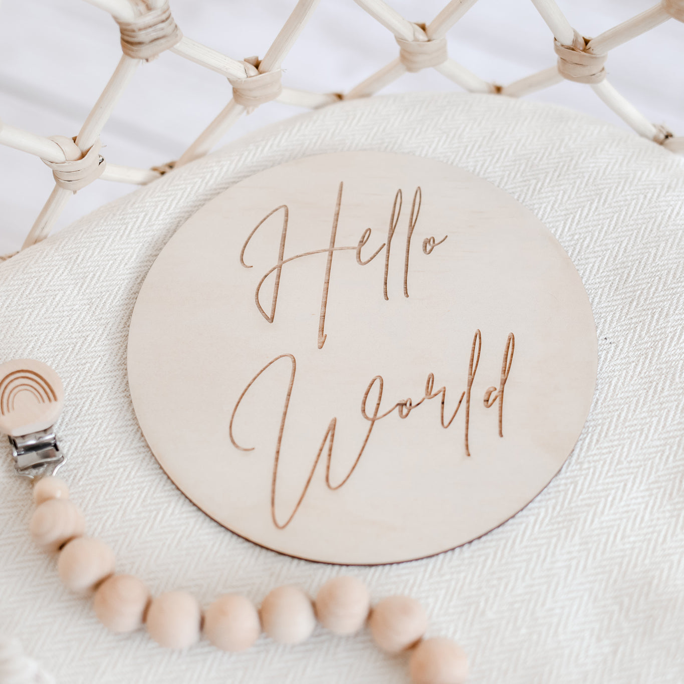 Hello Fern Wooden Hello World Announcement Disc – Little Reef and Friends