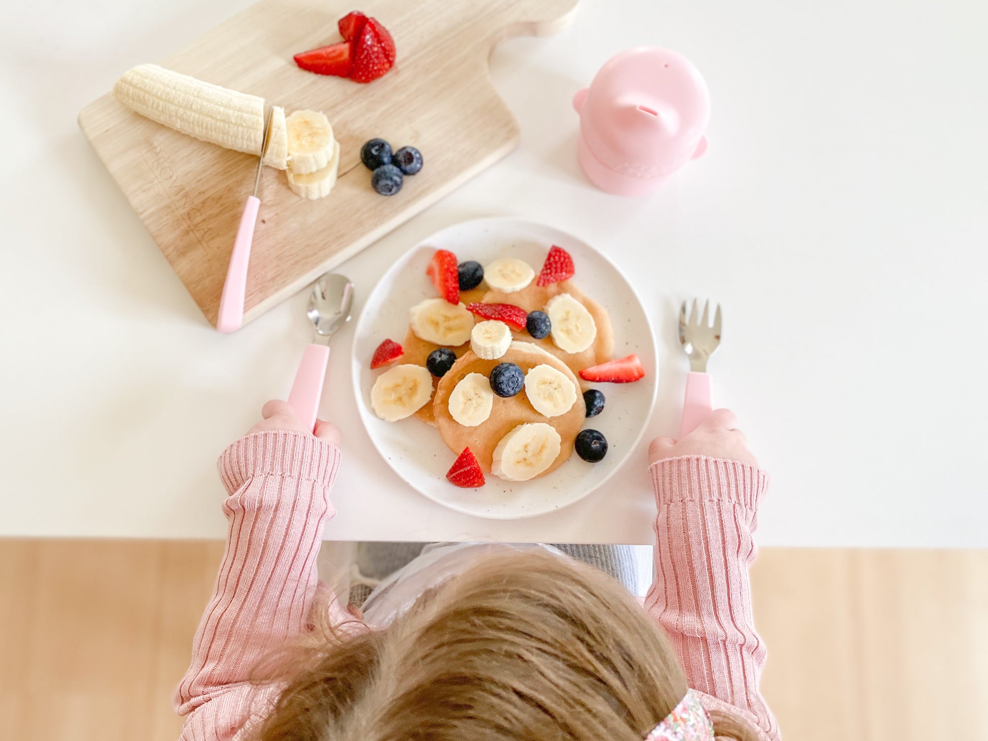 Toddler Feedie Cutlery Set - Powder Pink - Little Reef and Friends