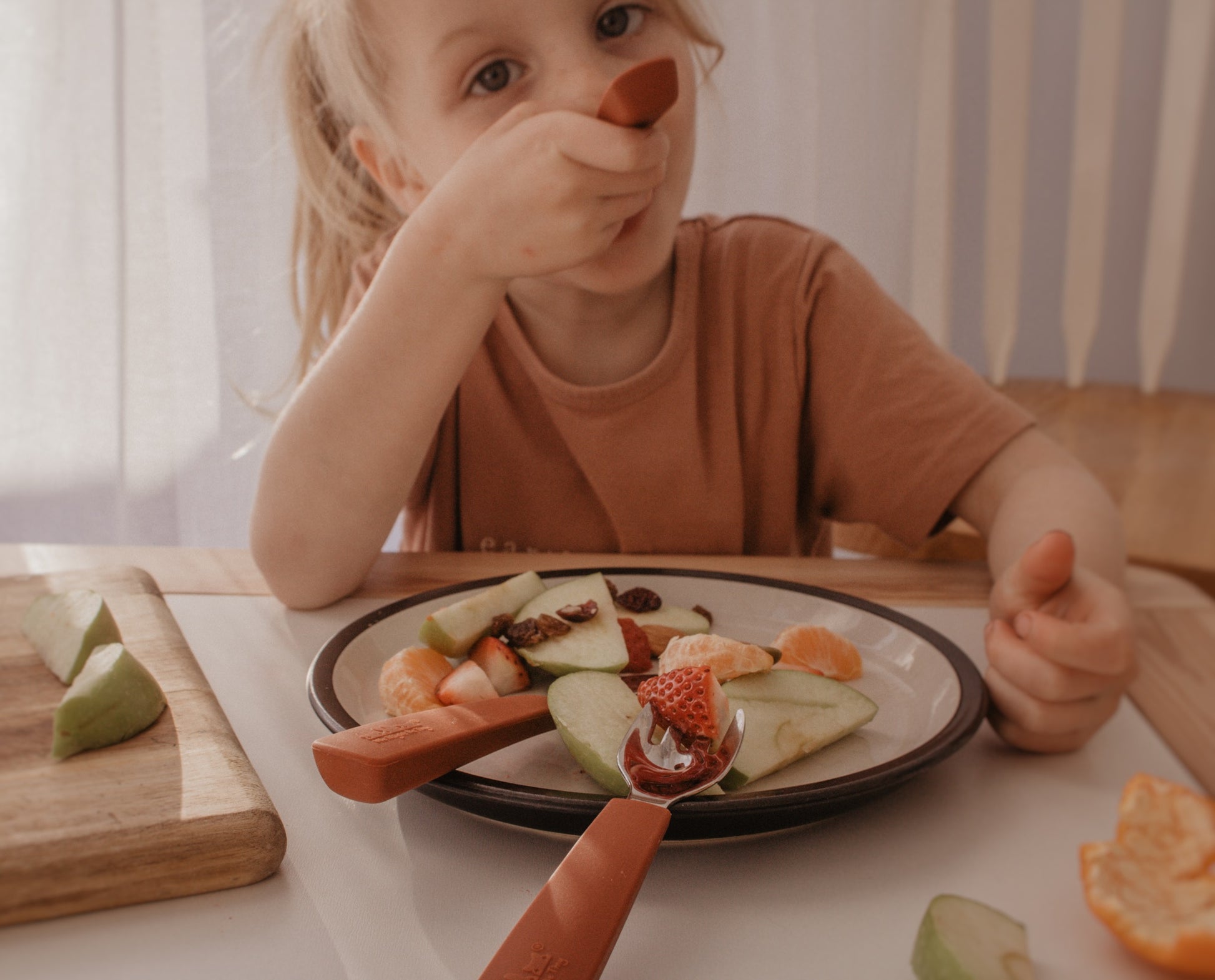 Toddler Feedie Cutlery Set - Rust - Little Reef and Friends