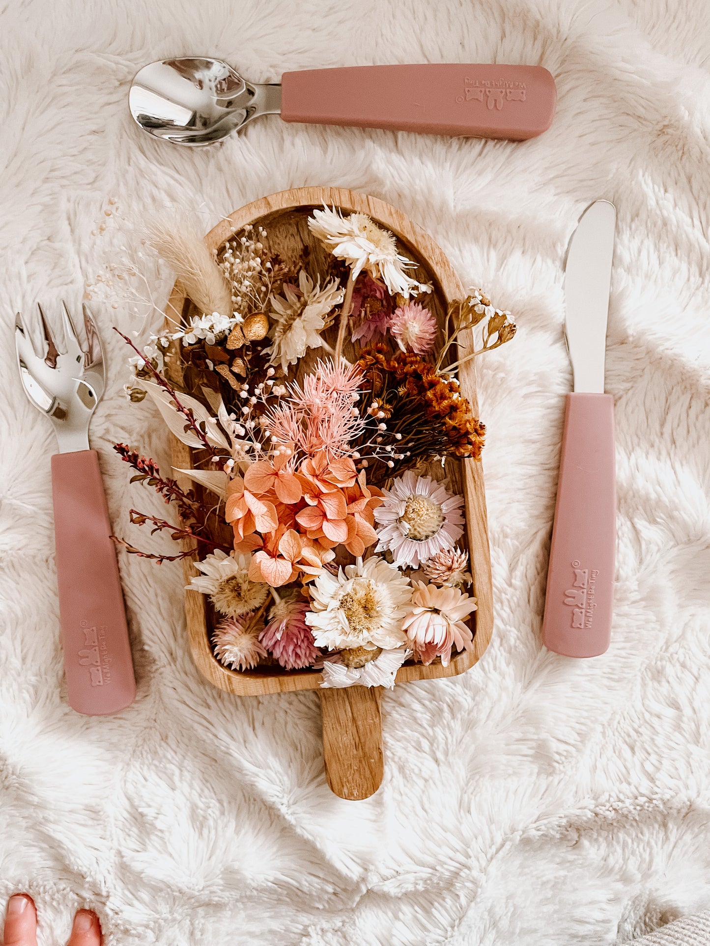 Toddler Feedie Cutlery Set - Dusty Rose - Little Reef and Friends
