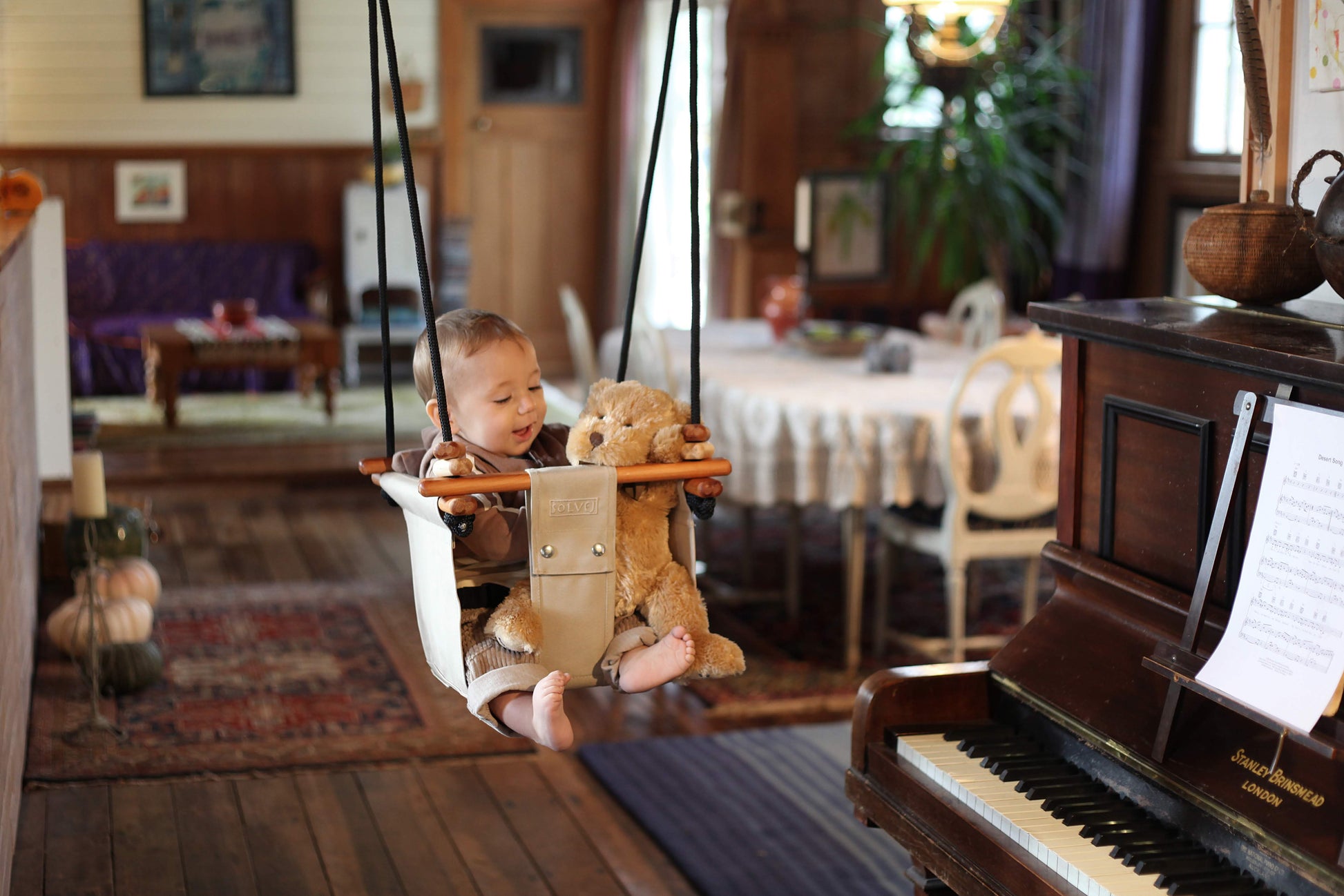 Baby & Toddler Swing - Soft Linen - Little Reef and Friends