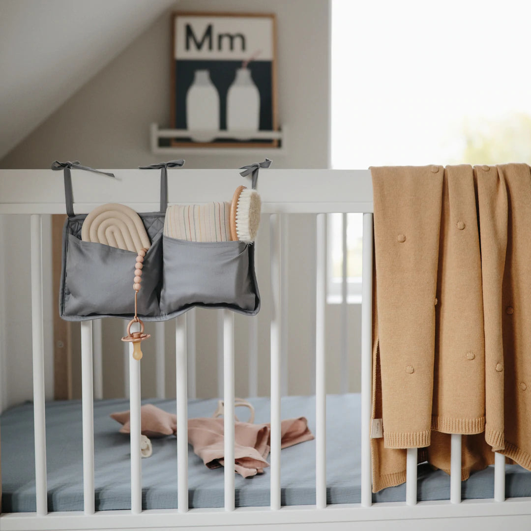 Textured Knitted Blanket - Mustard Melange Dots - Little Reef and Friends