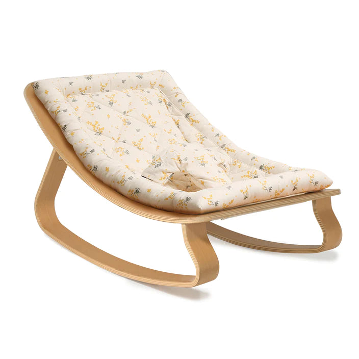 Levo x Garbo & Friends Baby Rocker - Beech with Mimosa Cushion - Little Reef and Friends