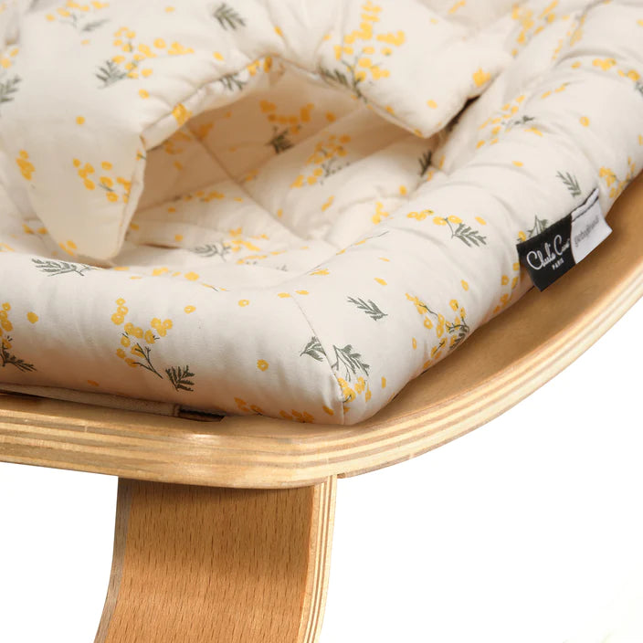 Levo x Garbo & Friends Baby Rocker - Beech with Mimosa Cushion - Little Reef and Friends