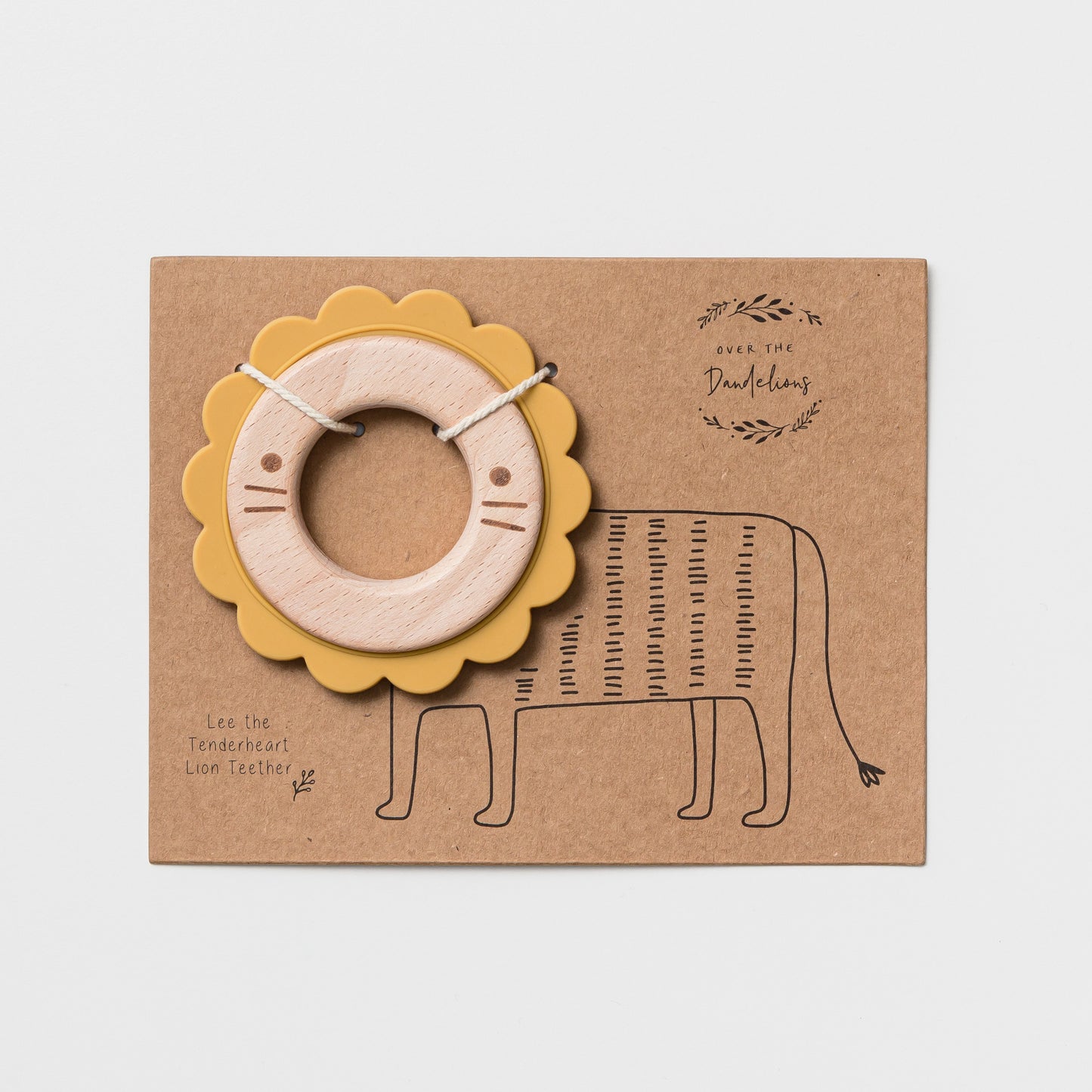 Lion Silicone & Wood Teether - Little Reef and Friends