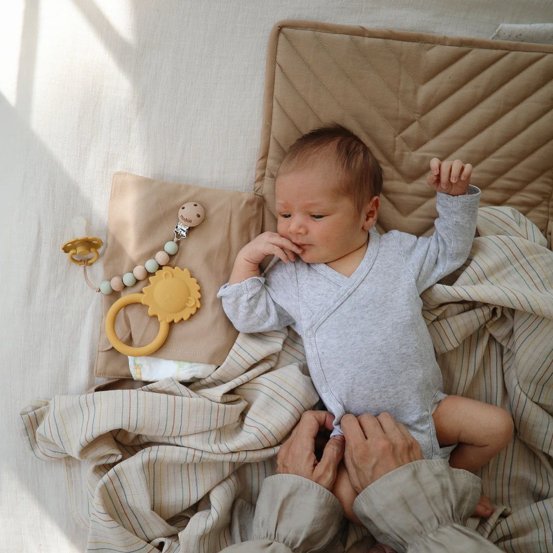 Lion Teether - Soft Yellow - Little Reef and Friends