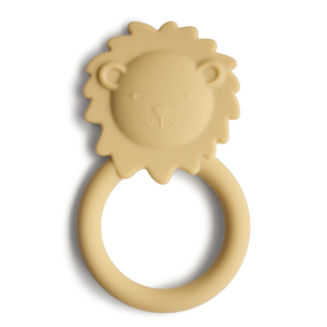Lion Teether - Soft Yellow - Little Reef and Friends