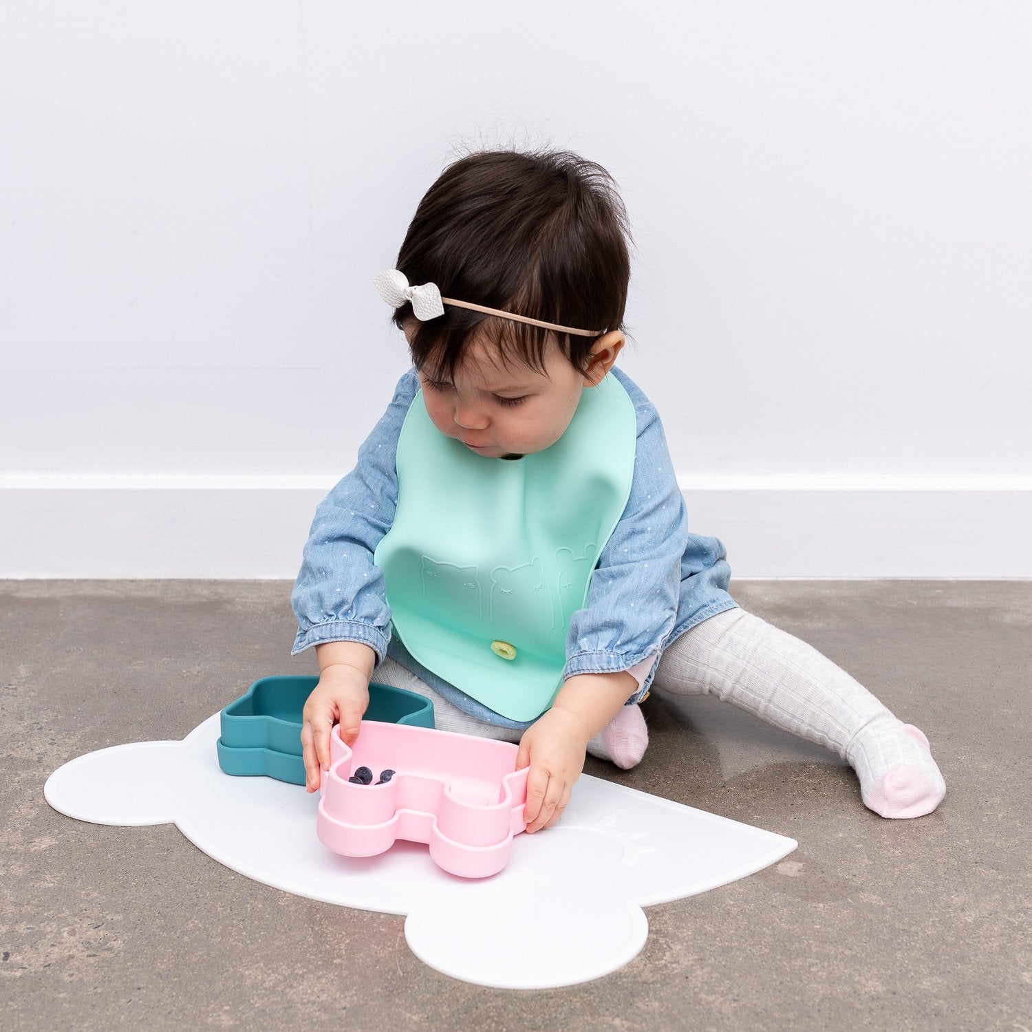 Catchie Bibs 2 Pk - Mint/ Grey - Little Reef and Friends