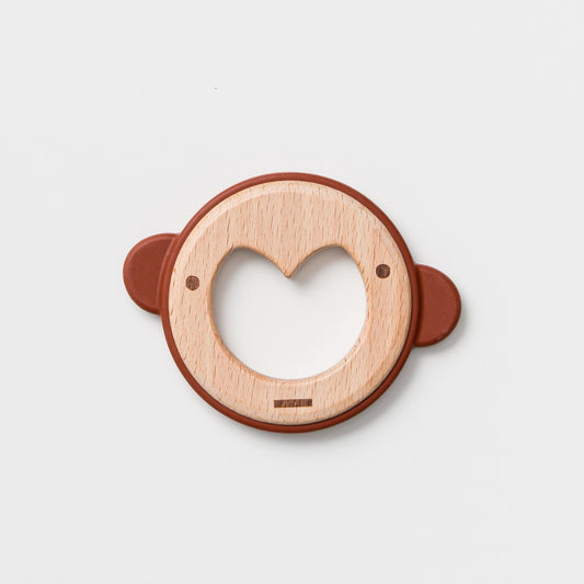 Monkey Silicone & Wood Teether - Little Reef and Friends