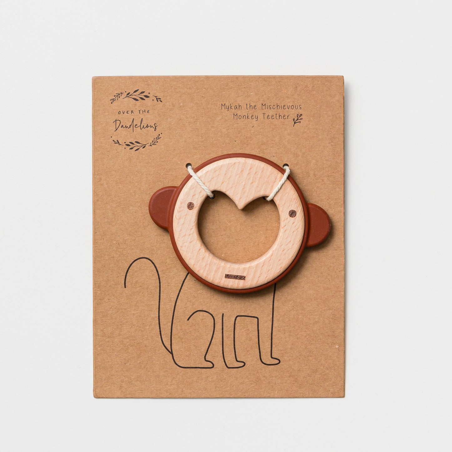 Monkey Silicone & Wood Teether - Little Reef and Friends