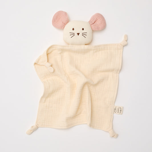 Organic Muslin Mouse Lovey - Milk - Little Reef and Friends