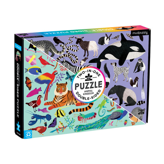 Animal Kingdom Double-Sided Puzzle 100pc - Little Reef and Friends