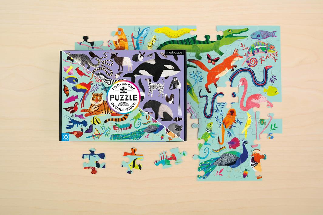 Animal Kingdom Double-Sided Puzzle 100pc - Little Reef and Friends