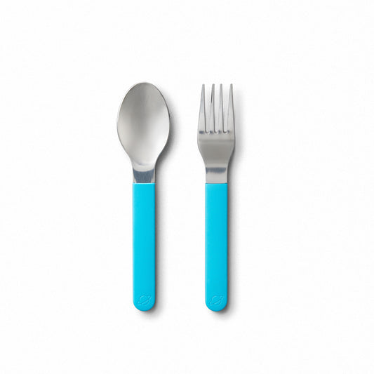Magnetic Stainless Steel Utensils - Scuba Blue - Little Reef and Friends