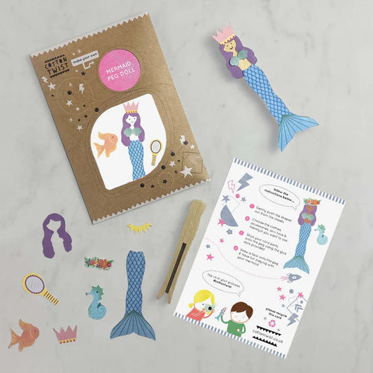 Make Your Own - Mermaid Peg Doll Kit - Little Reef and Friends