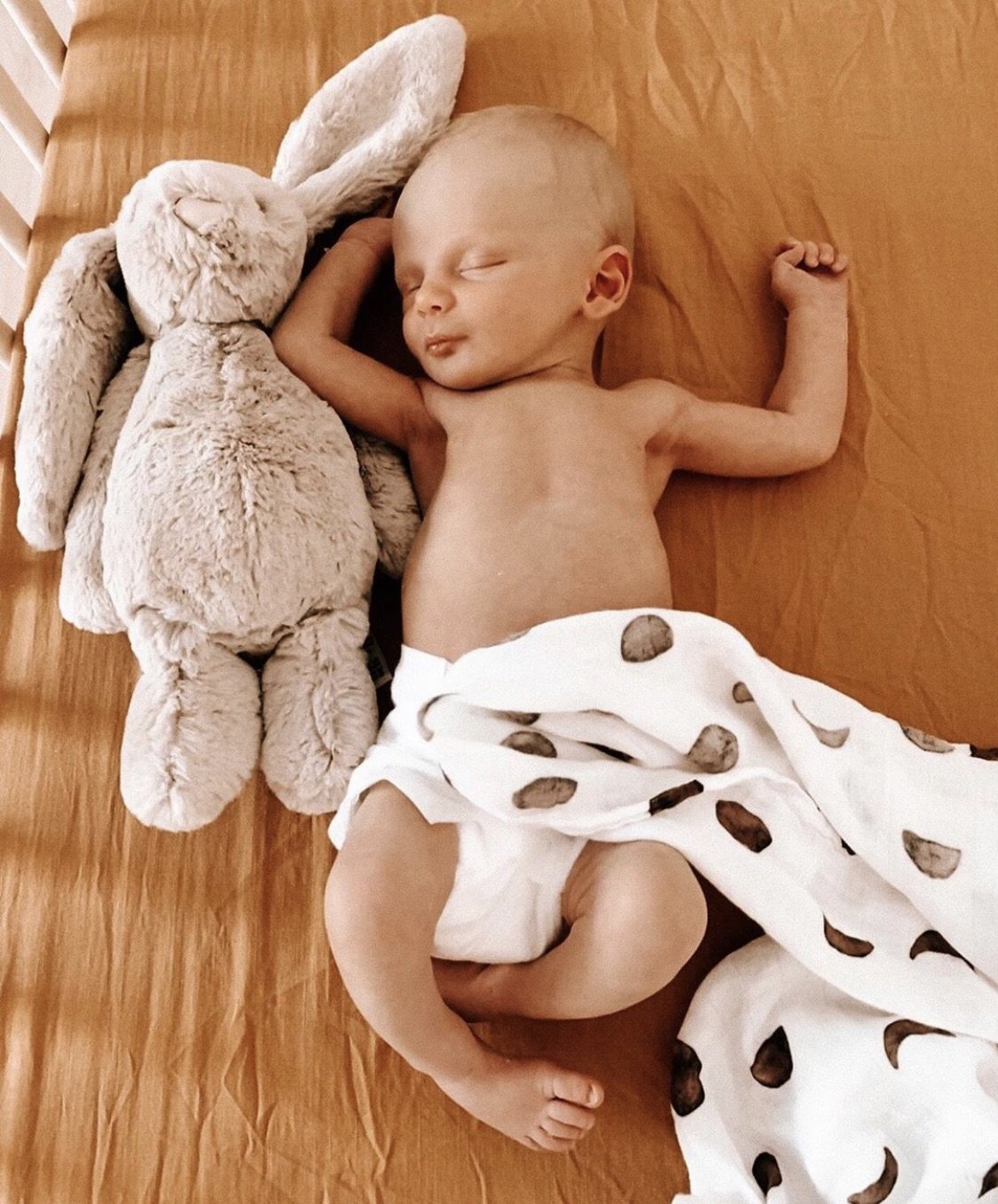 Moon Phases Muslin Swaddle - Cocoa - Little Reef and Friends
