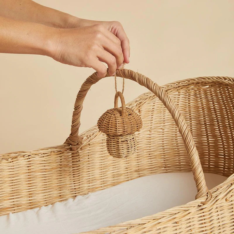 Olli Ella Mushroom Rattan Rattle – Little Reef and Friends
