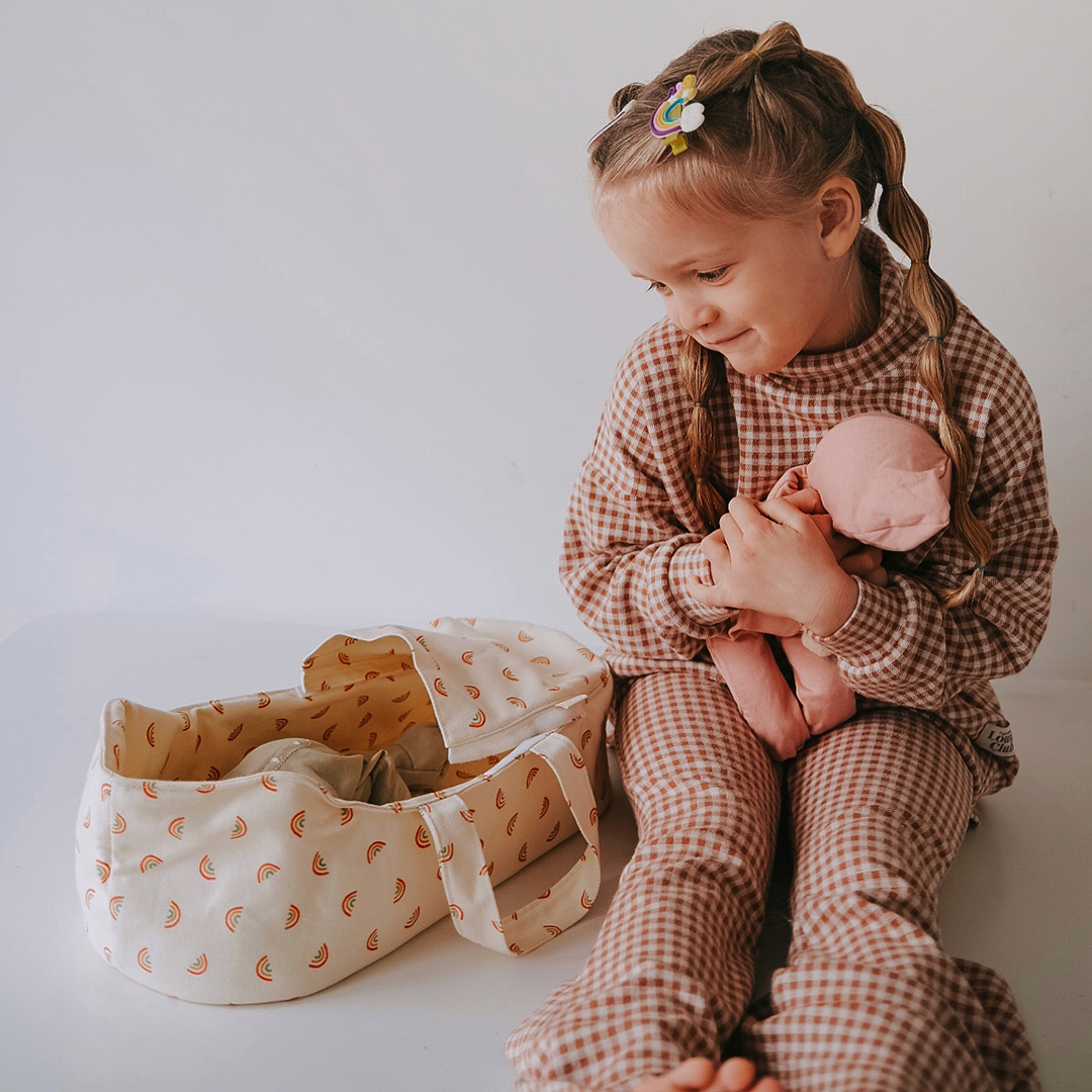 Dinkum Doll Carry Cot - Rainbow - Little Reef and Friends