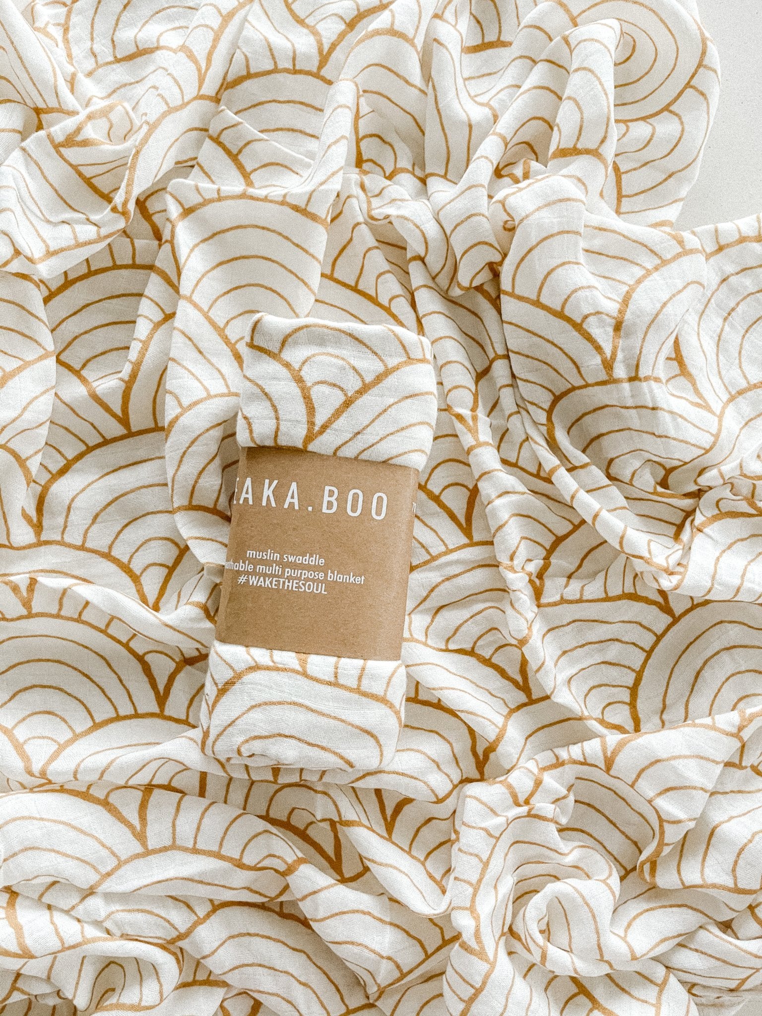 Over The Rainbow Muslin Swaddle - Sandalwood - Little Reef and Friends