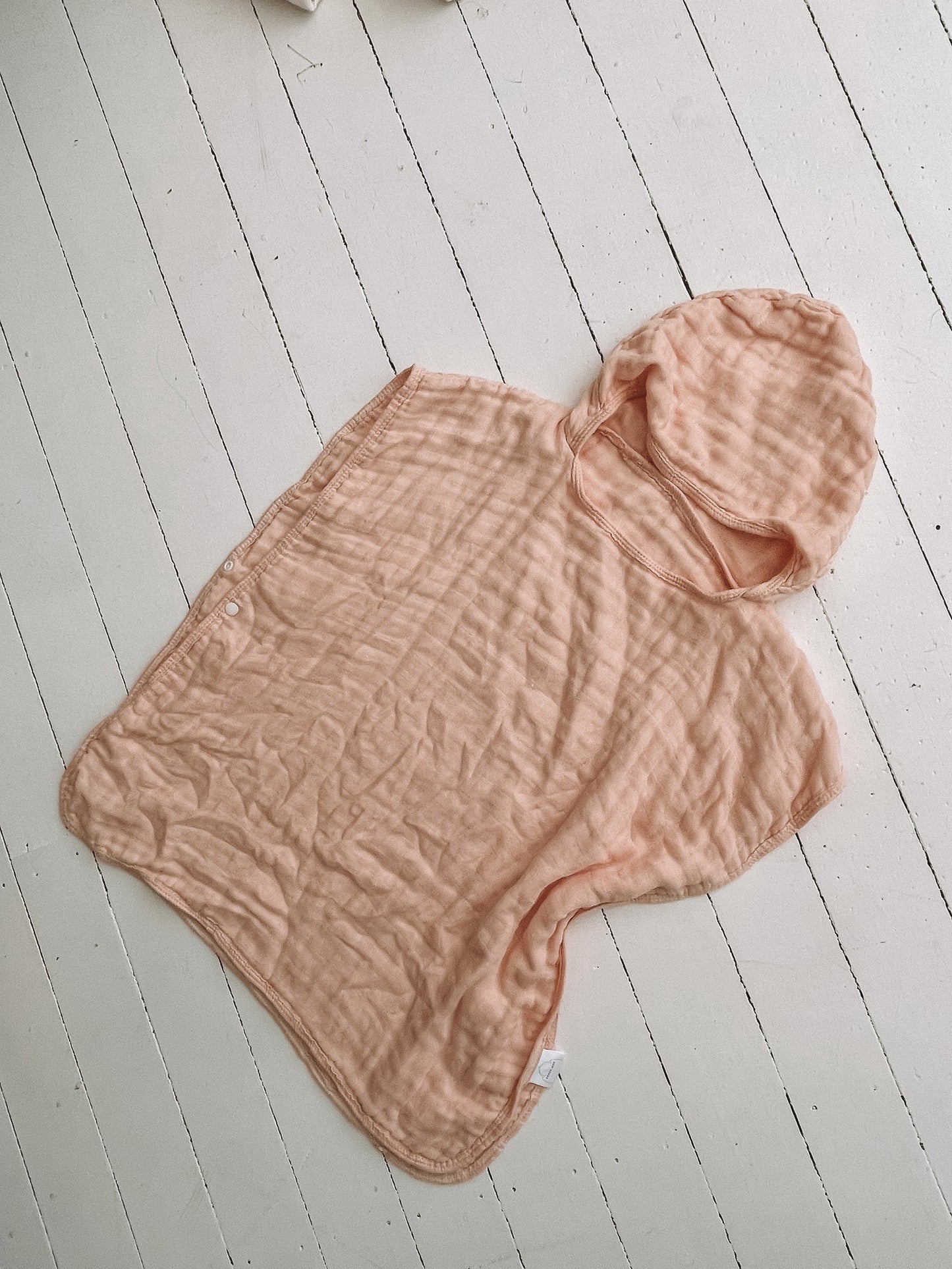 Organic Hooded Poncho Towel - Peachy Pink - Little Reef and Friends