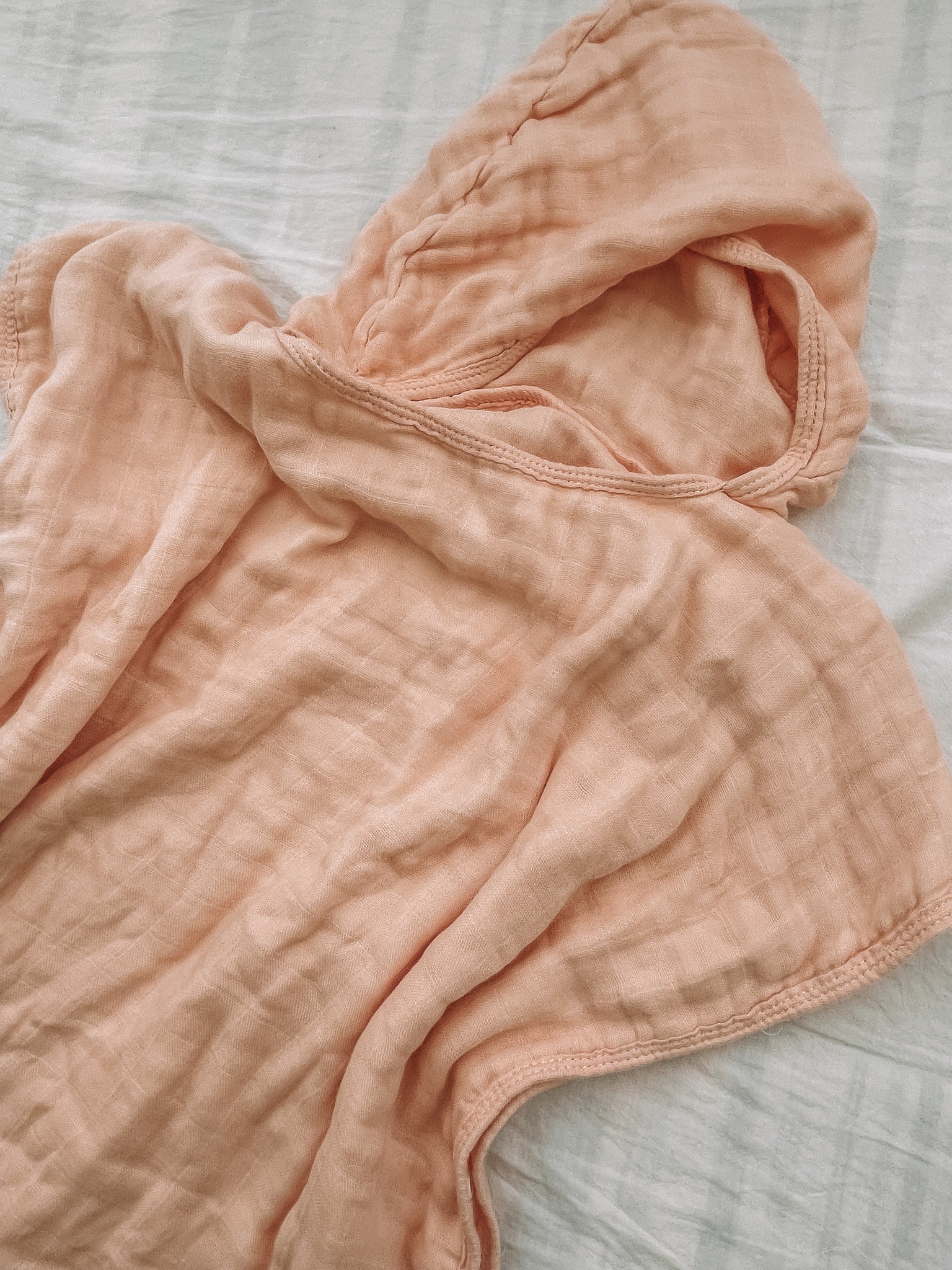 Organic Hooded Poncho Towel - Peachy Pink - Little Reef and Friends