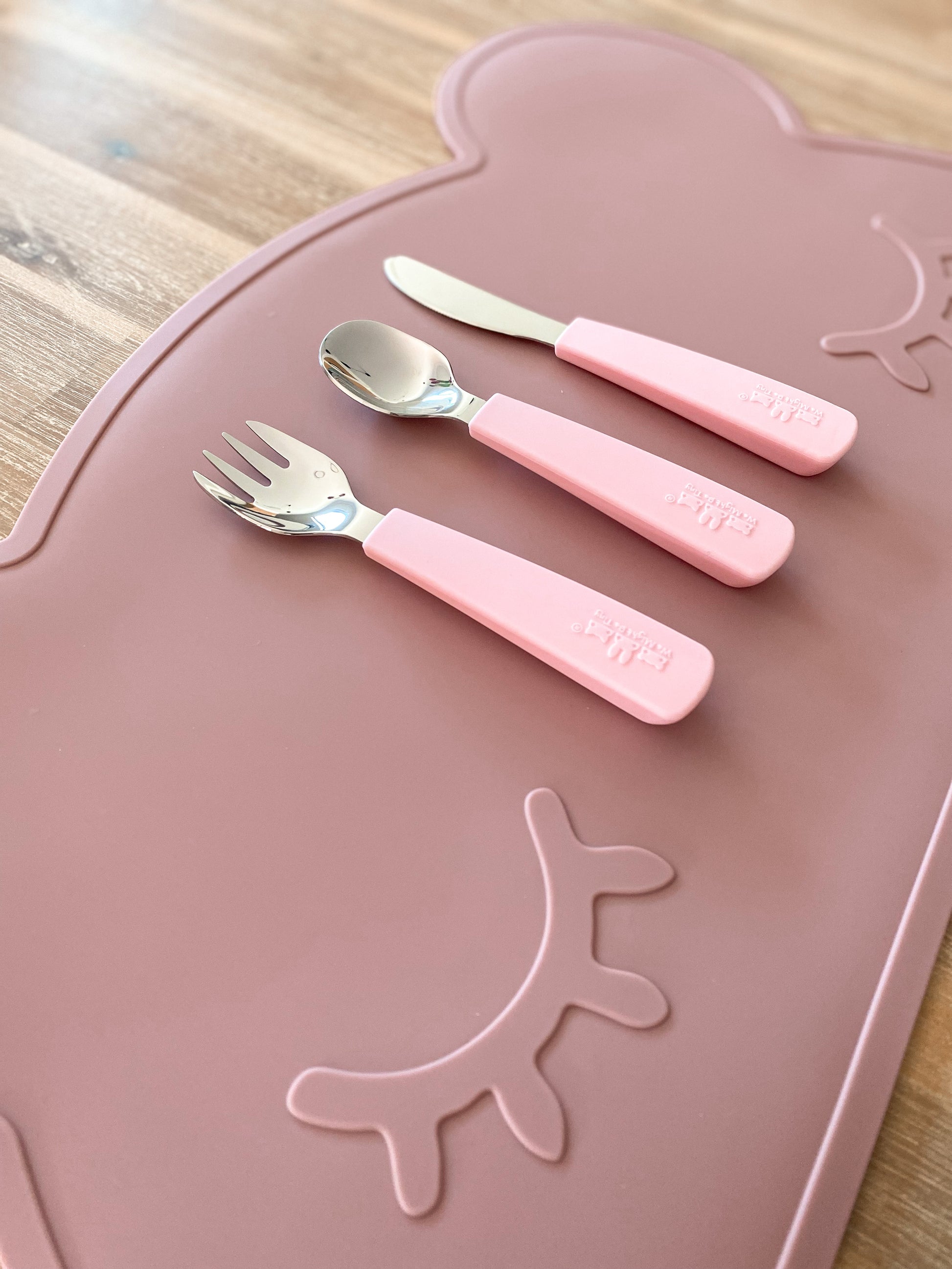 Toddler Feedie Cutlery Set - Powder Pink - Little Reef and Friends
