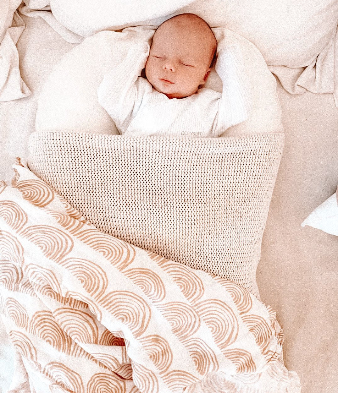 Rainbow Muslin Swaddle - Nude - Little Reef and Friends