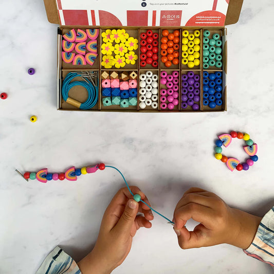 Wooden Bracelet Making Kit - Rainbow Colours - Little Reef and Friends