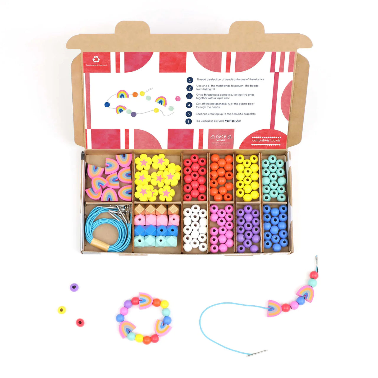 Wooden Bracelet Making Kit - Rainbow Colours - Little Reef and Friends