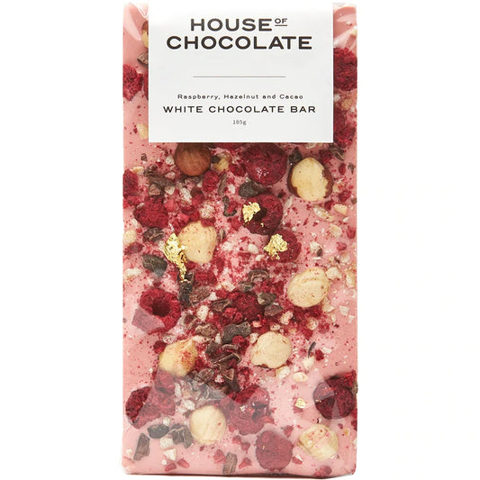 Raspberry, Hazelnut & Cacao White Chocolate Bar - Little Reef and Friends