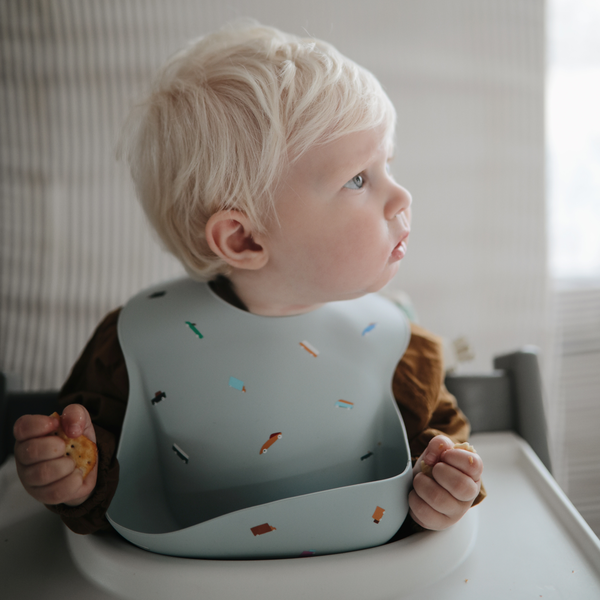 Silicone Baby Bib - Retro Cars - Little Reef and Friends