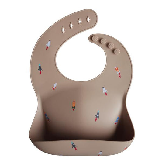 Silicone Baby Bib - Rocket - Little Reef and Friends