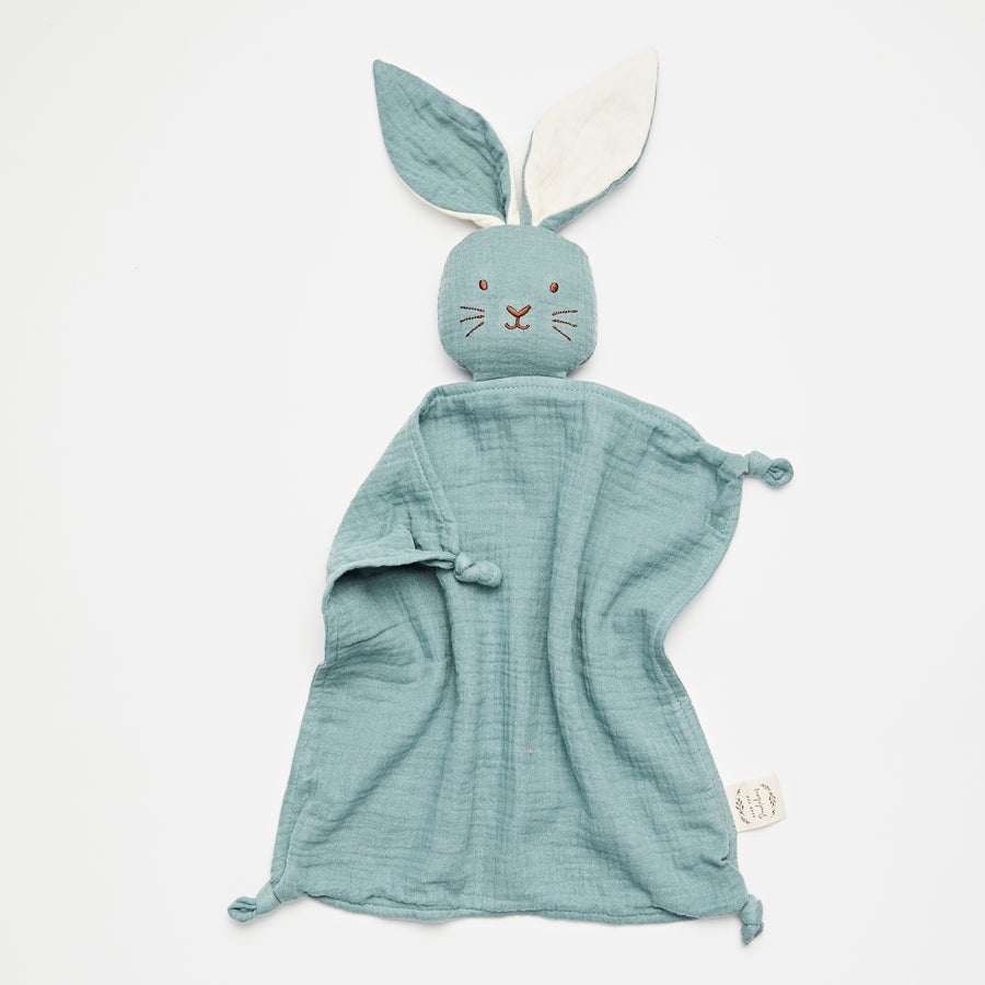 Organic Muslin Bunny Lovey - Sage - Little Reef and Friends