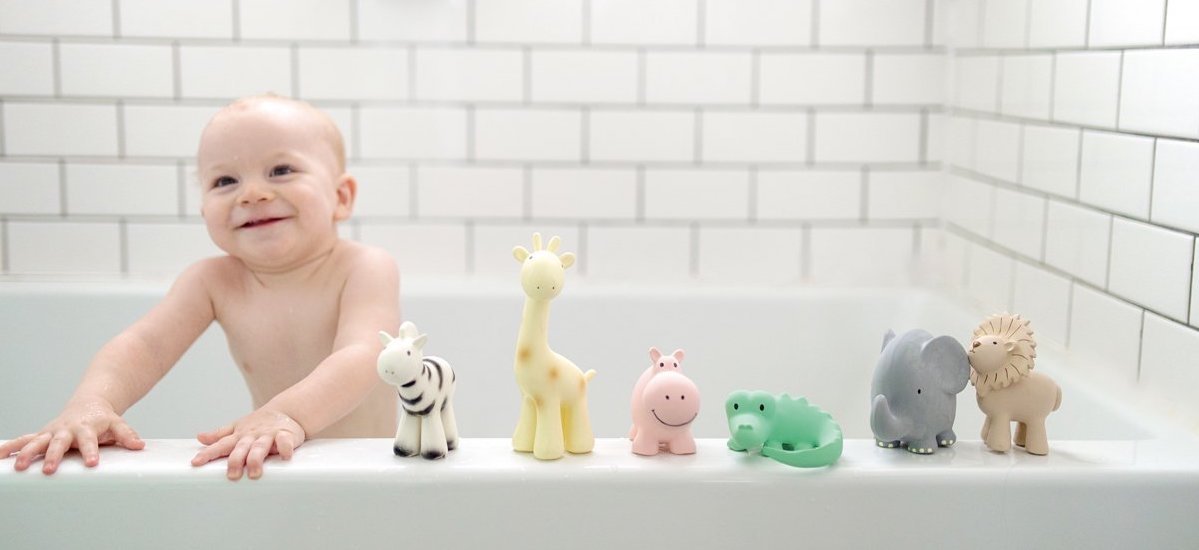 My First Safari Animals Bath Toy & Rattle - Hippo - Little Reef and Friends