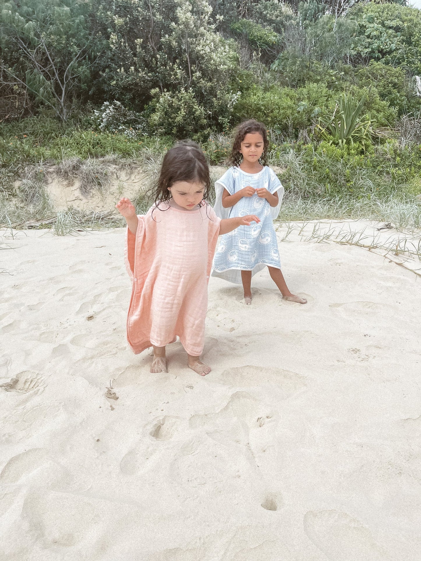 Organic Hooded Poncho Towel - Peachy Pink - Little Reef and Friends