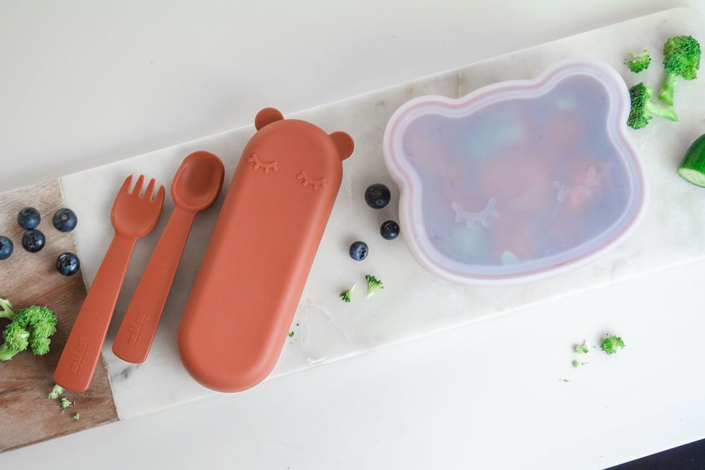 Feedie Fork & Spoon Set with Case - Rust - Little Reef and Friends