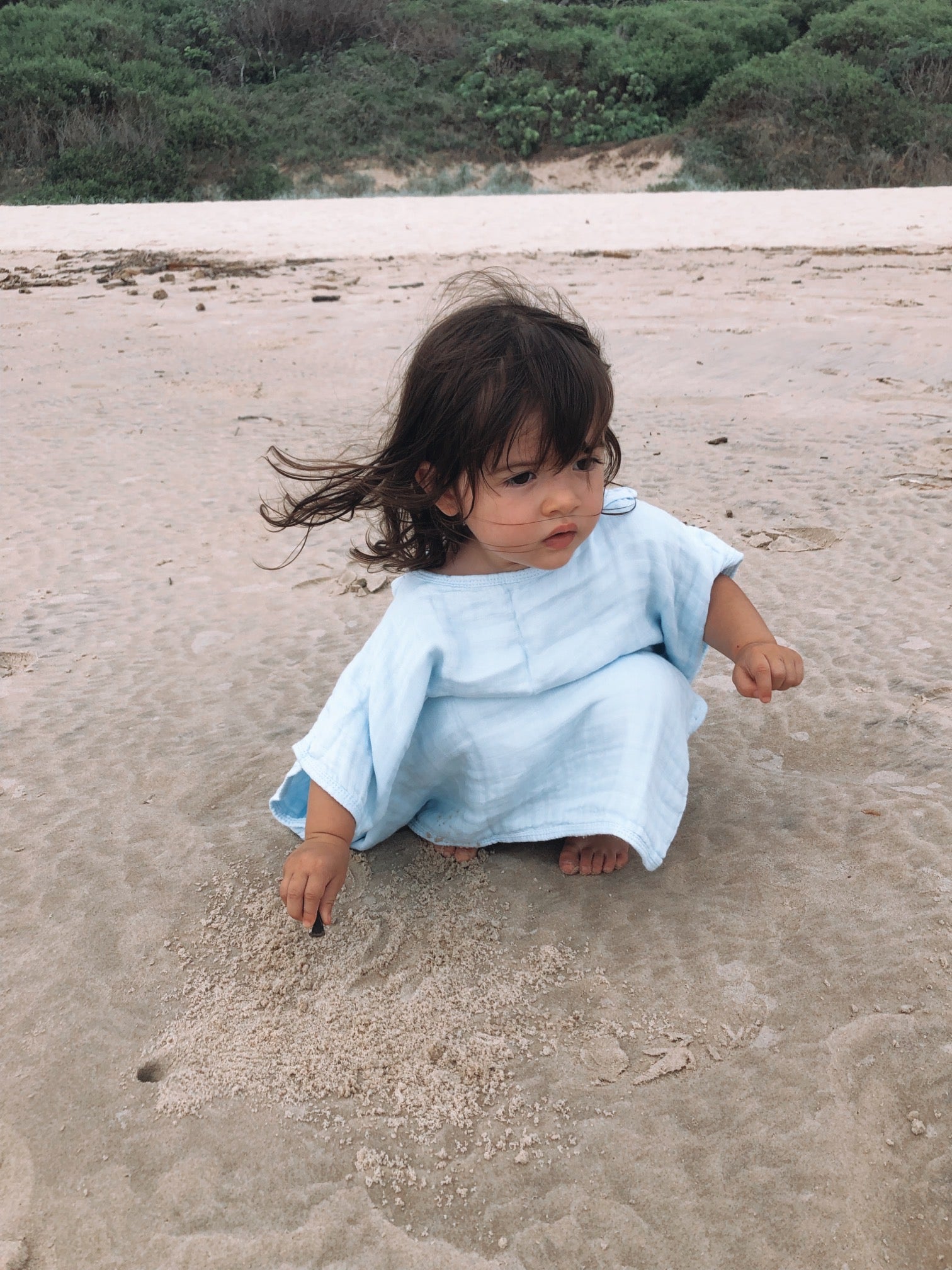 Organic Hooded Poncho Towel - Sky Blue - Little Reef and Friends