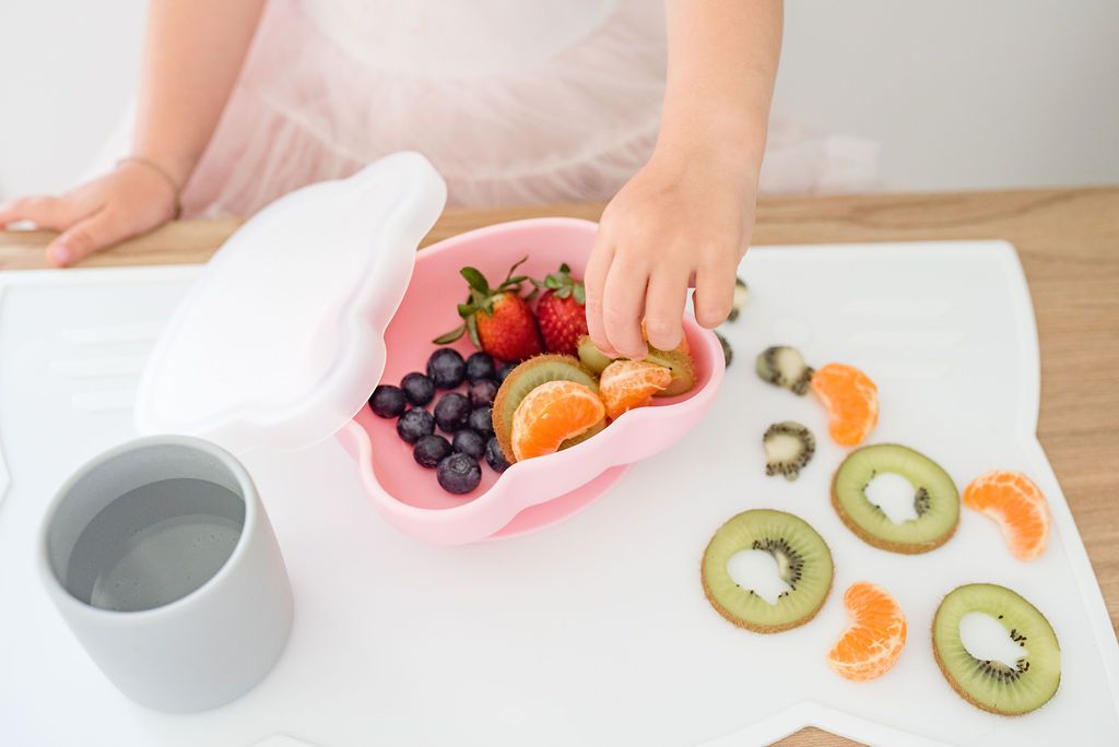 Bear Stickie Bowl with Lid - Powder Pink - Little Reef and Friends