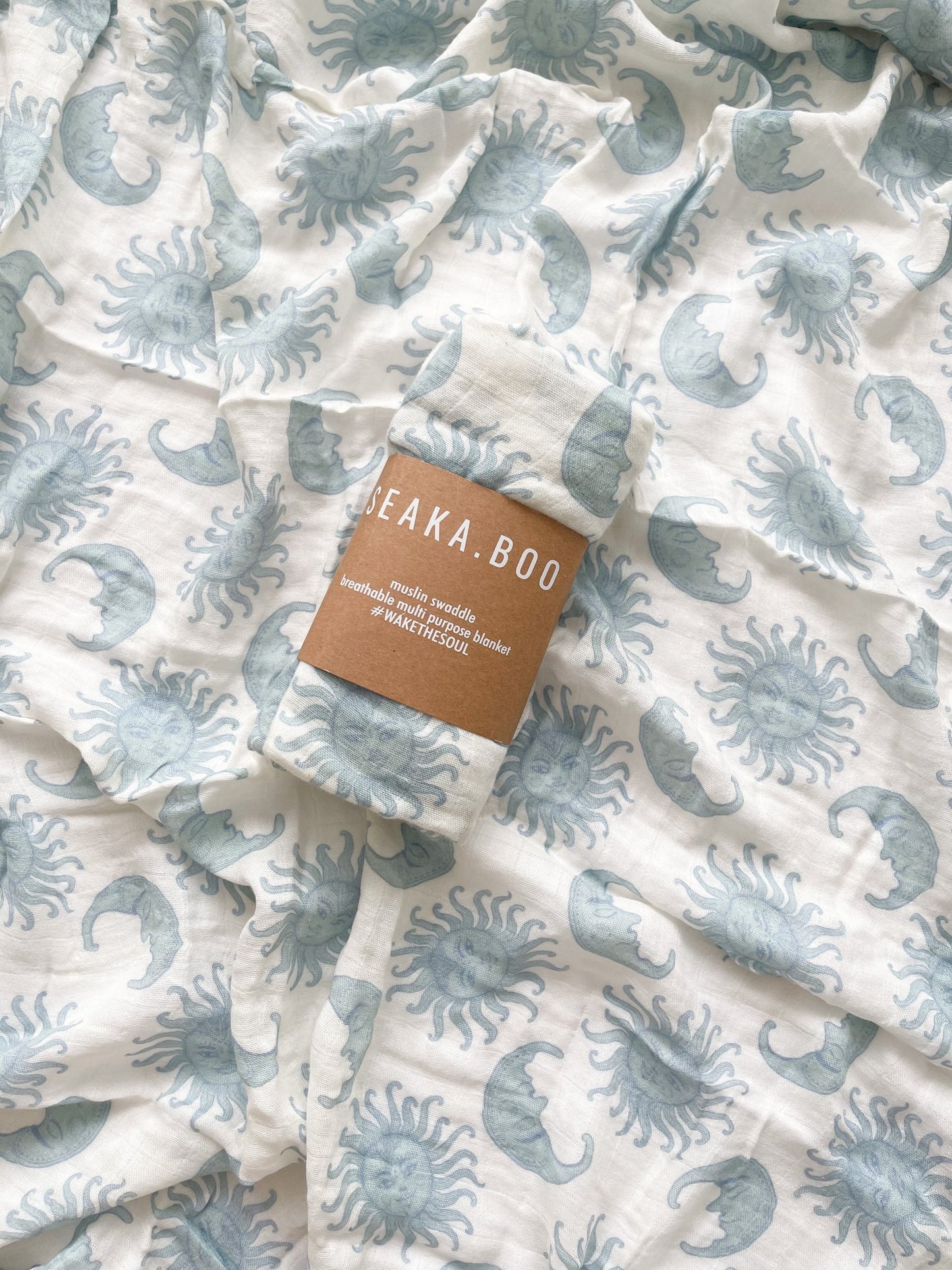 Surya Muslin Swaddle - Blue - Little Reef and Friends