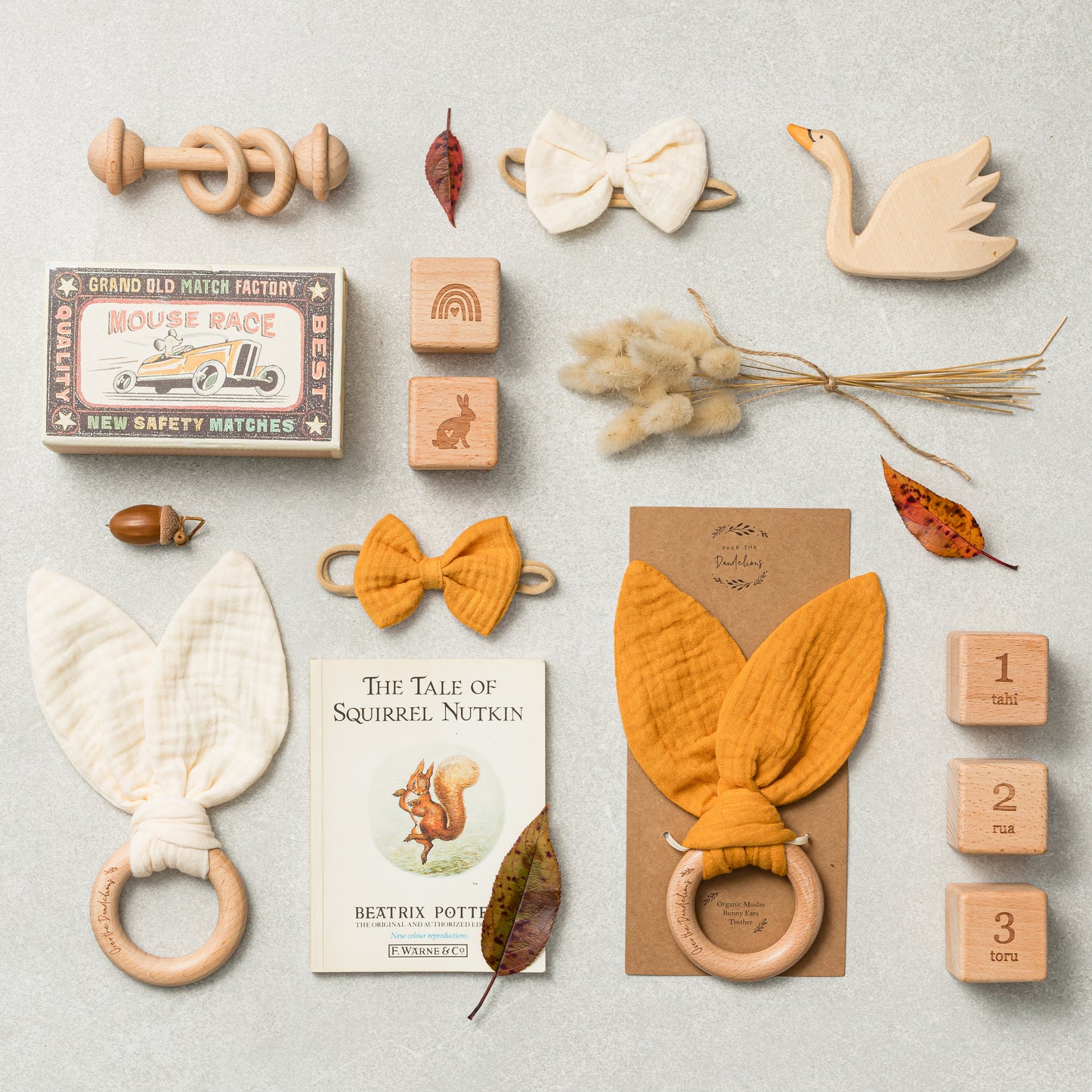 Organic Muslin Bunny Ears Teether - Milk - Little Reef and Friends
