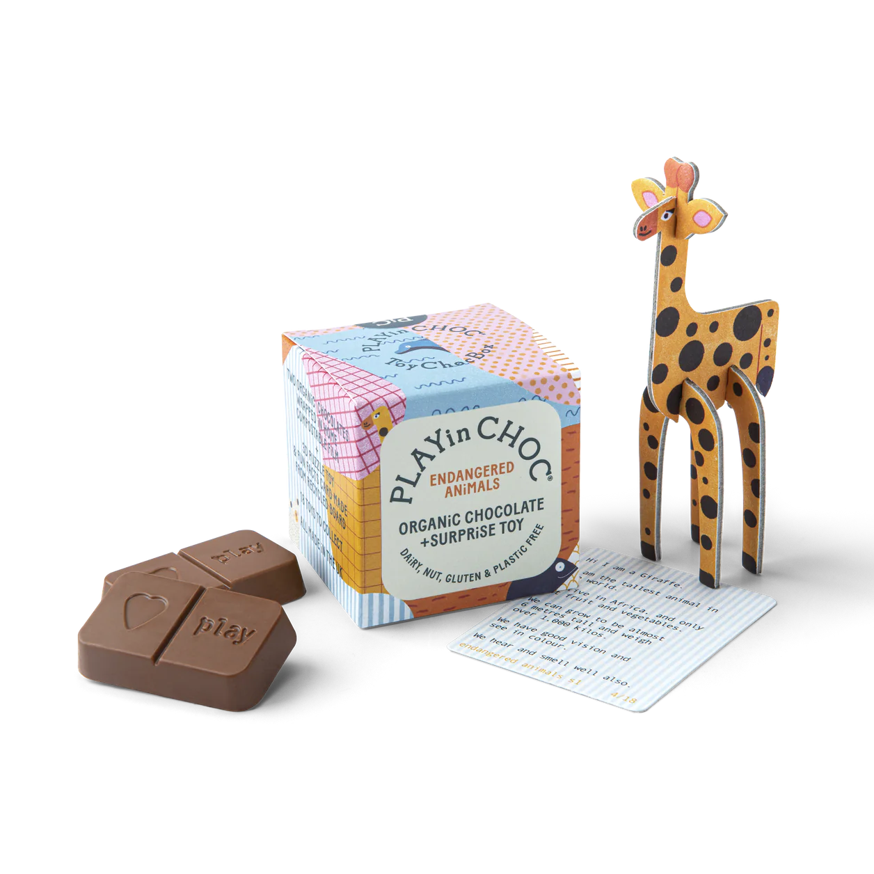 Organic Chocolate + Toy Gift Box - Endangered Animals - Little Reef and Friends