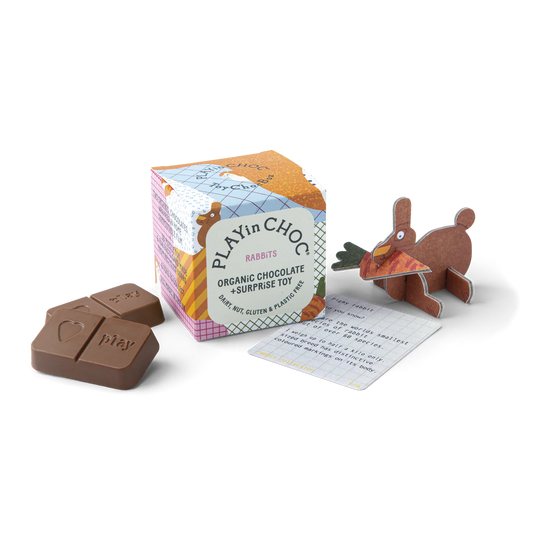 Organic Chocolate + Toy Gift Box - Rabbits - Little Reef and Friends